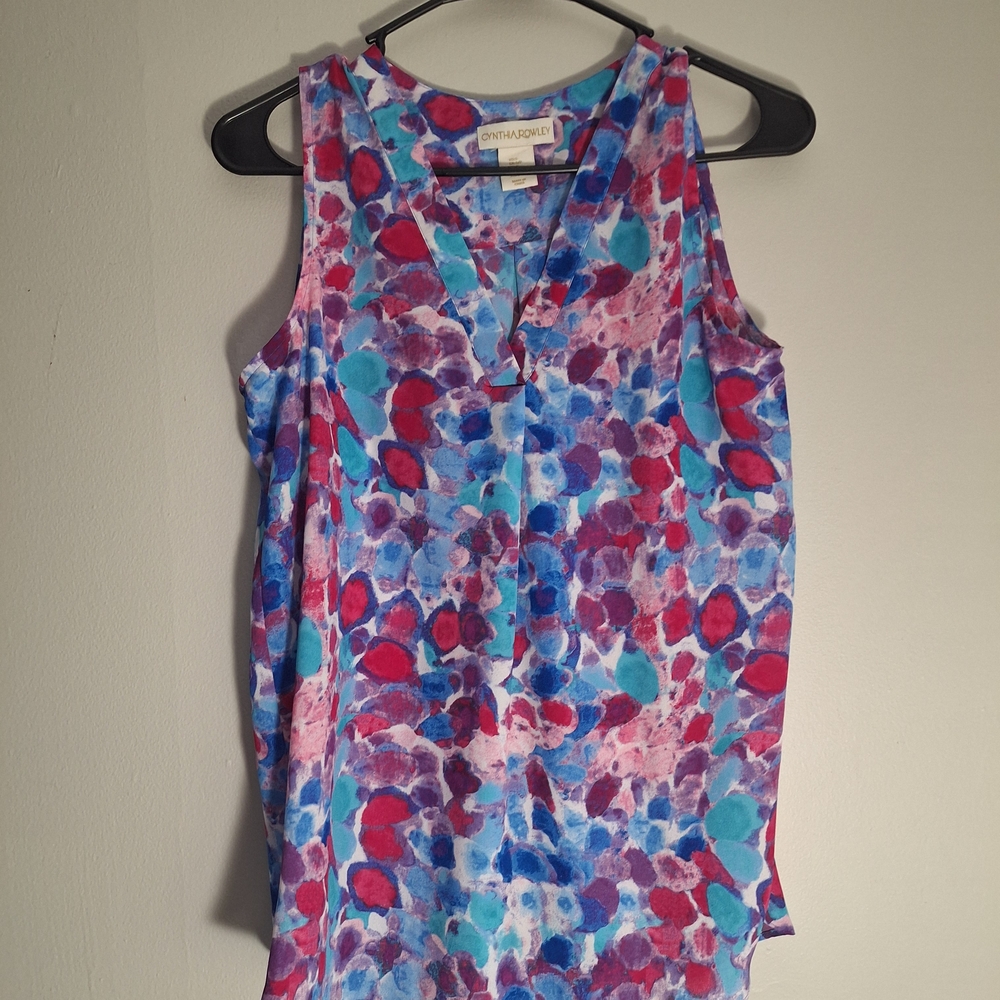 Cynthia Rowley Bright Multi-Color V-Neck Sleeveless Camisole